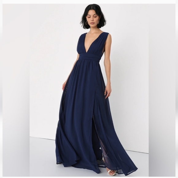 Lulus Dresses & Skirts - Lulu's Heavenly Hues Navy Blue Size Medium Maxi Dress.